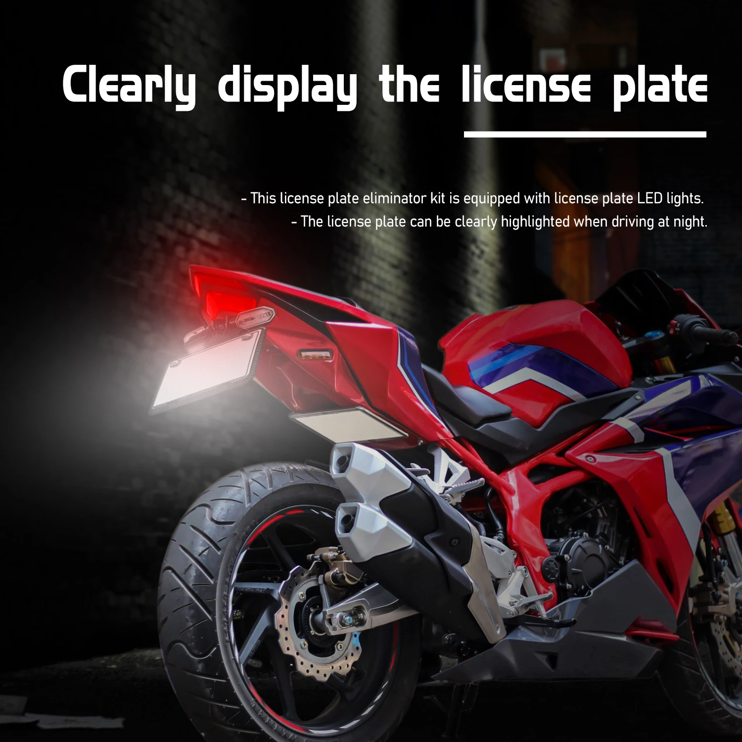 CBR250 RR Rear License Plate Motorcycle Tail Frame Holder Bracket with LED Light For Honda CBR250RR CBR 250RR 2017-2020 2019