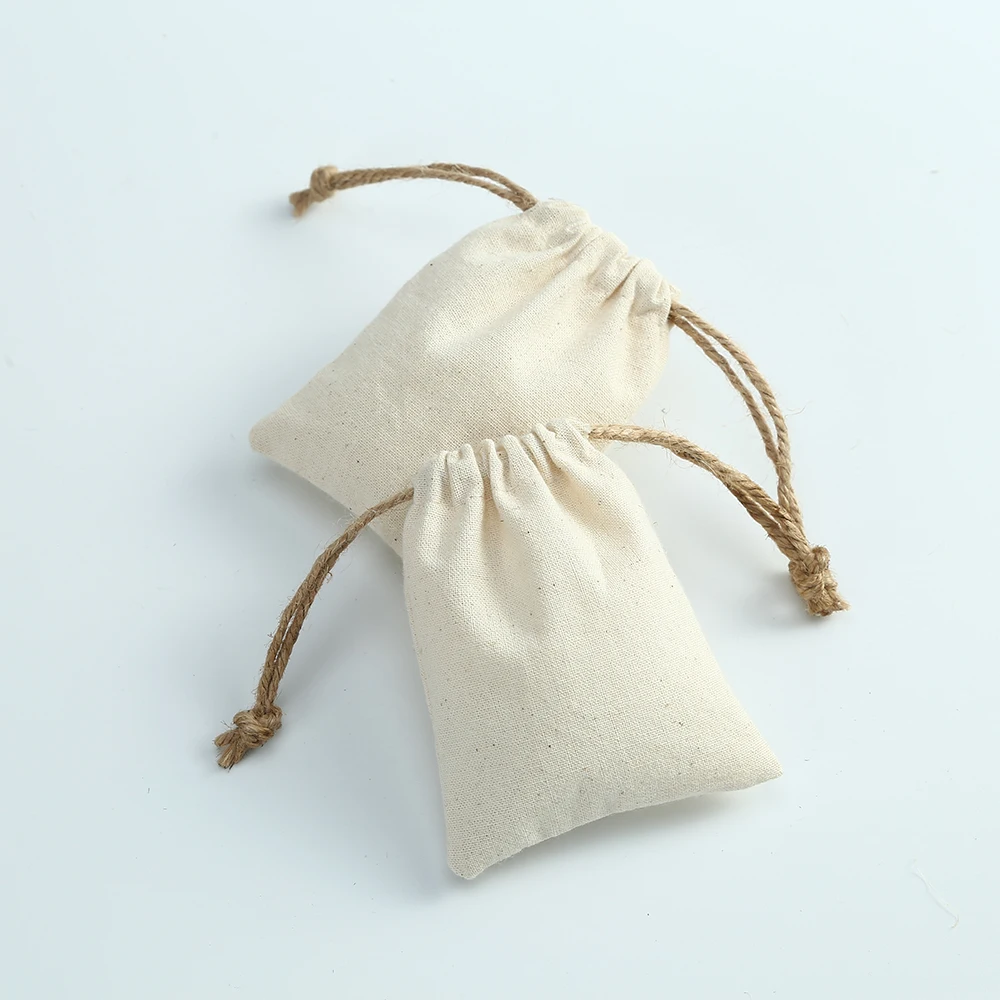 10 Stück Baumwoll-Musselin-Schmuck-Geschenkbeutel, Sackleinen-Verpackungsbeutel, Organizer, Hochzeit, Weihnachten, Party, Süßigkeiten, Geschenk, Mariage, Jutesack – Detail 11