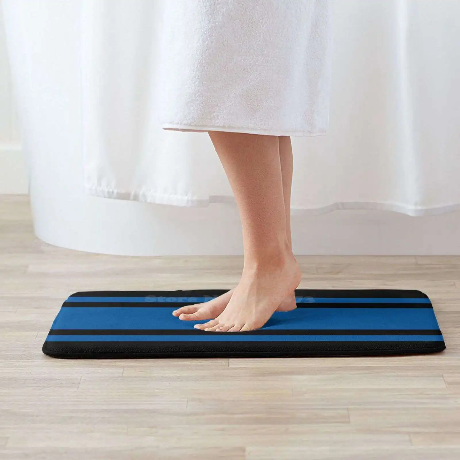 Black & Blue Power Stripe Soft Cushion Home Carpet Door Mat Car Rug White Wildcats Football Royal Blue Colts Middle Tennessee image 2