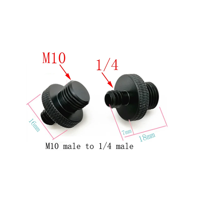 M4 M6 M8 M10 to 1/4  or 3/8 male to male Screw Mount Adapter for camera tripod camera photography accessories