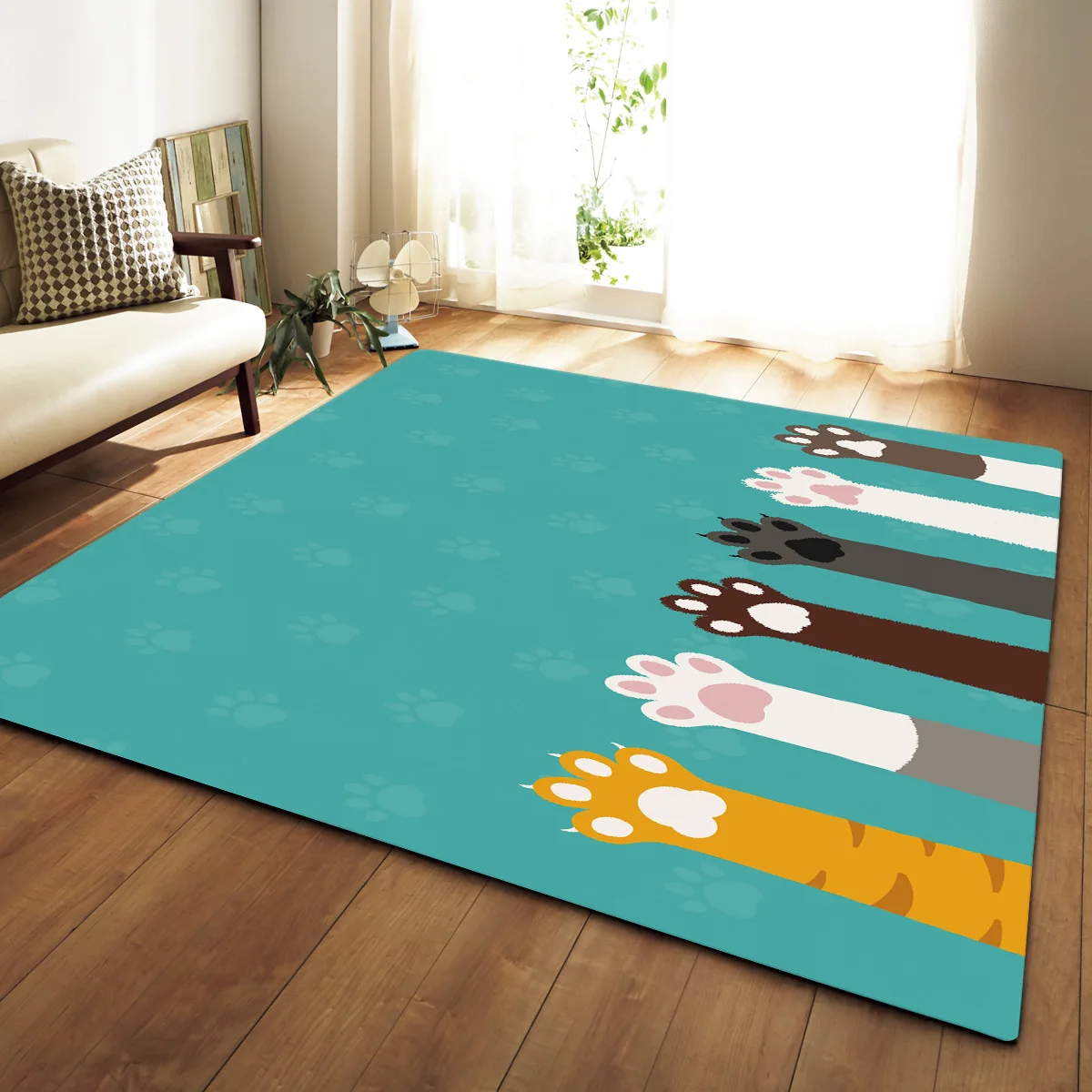 RULDGEE Christmas Polyester Cartoon Pattern Carpet for Living Room Kitchen Bedroom Alfombra Floor Door Mat Decoration Carpet