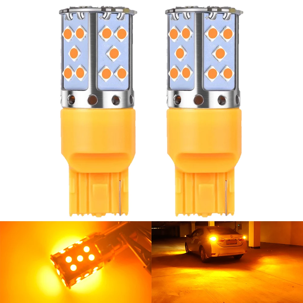 2PCS S25 1156 BA15S P21W Canbus BAU15S PY21W T20 7440 W21W WY21W LED Bulbs 3030 Error Free Canbus for Turn Signal Lights Lamp