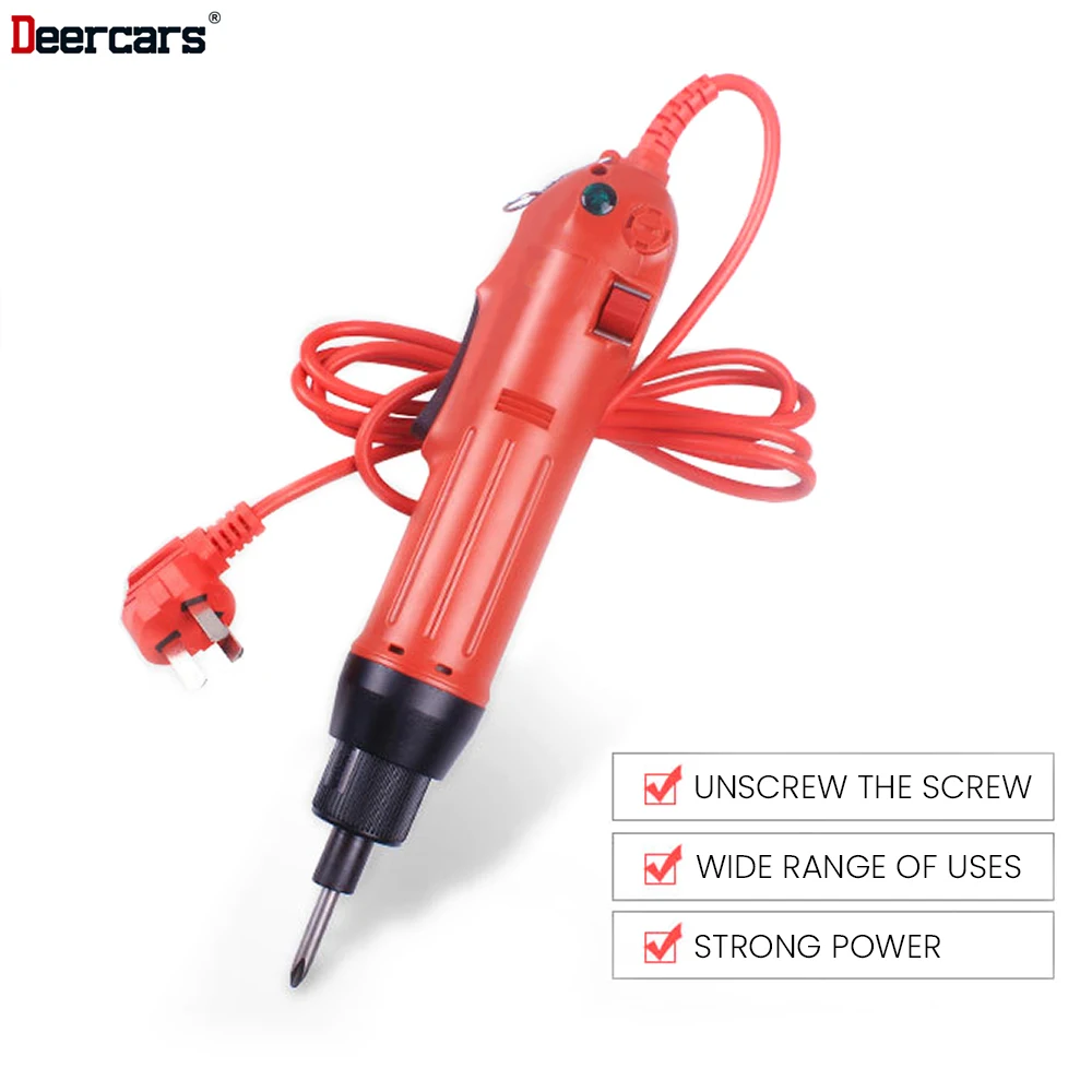 220V Wired Electric Screwdriver Precision Torque Setting Household Small Screw Driver Workshops Repair Power Tools Hex 6.35mm