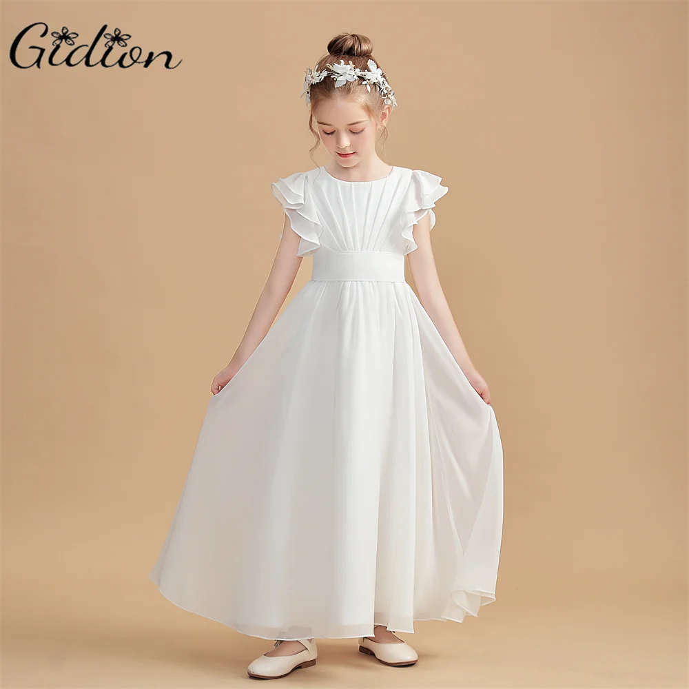 Chiffon Junior Bridesmaid Dress For Kids Wedding Choir Birthday Event Eucharist Party First Communion Prom Banquet Ball Pageant