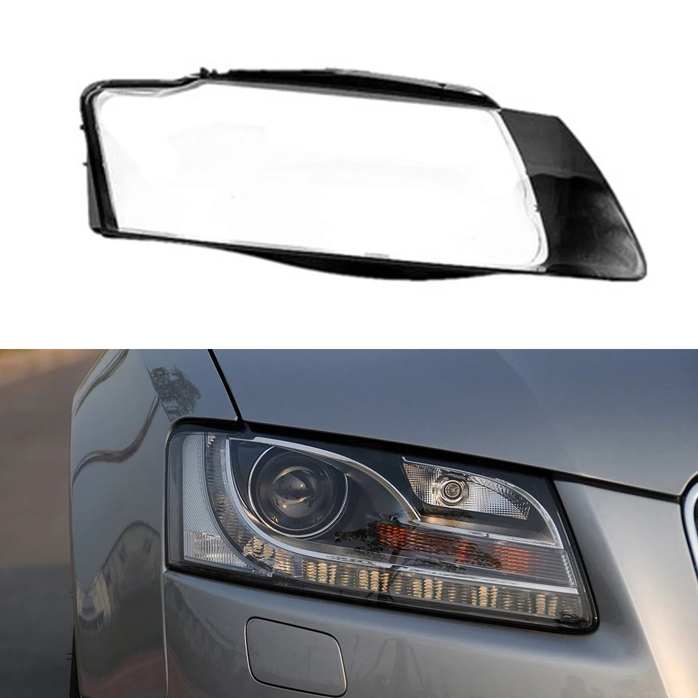 For Audi A5 2008-2010 Car Protective Front Glass Headlight Cover Head Light Lens Caps Lamp Lampshade Shell Auto Lamp Case