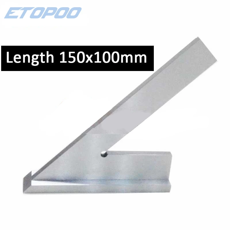 Stainless Steel 45 Degree Miter Angle Corner Ruler Wide Base Gauge Measuring Tools DIN875/2 Standard With Stop 150x100mm