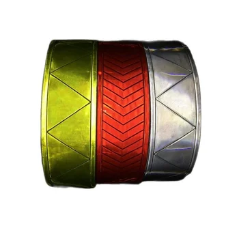5Cm * 50M Fluorescerende Reflecterende Waarschuwing Pvc Strip Micro Prisma Pvc Rooster Tape Naaien Op Road Verkeerspolitie cleaner Cloghing