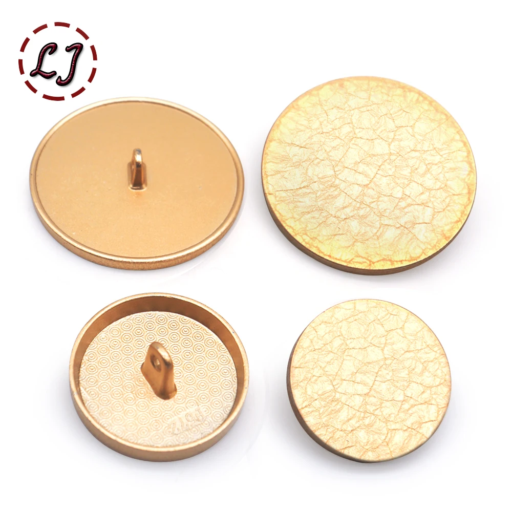 New fashion classic big sewing button decorative glacial fissure plane gold black buttons for clothing overcoat accessories DIY