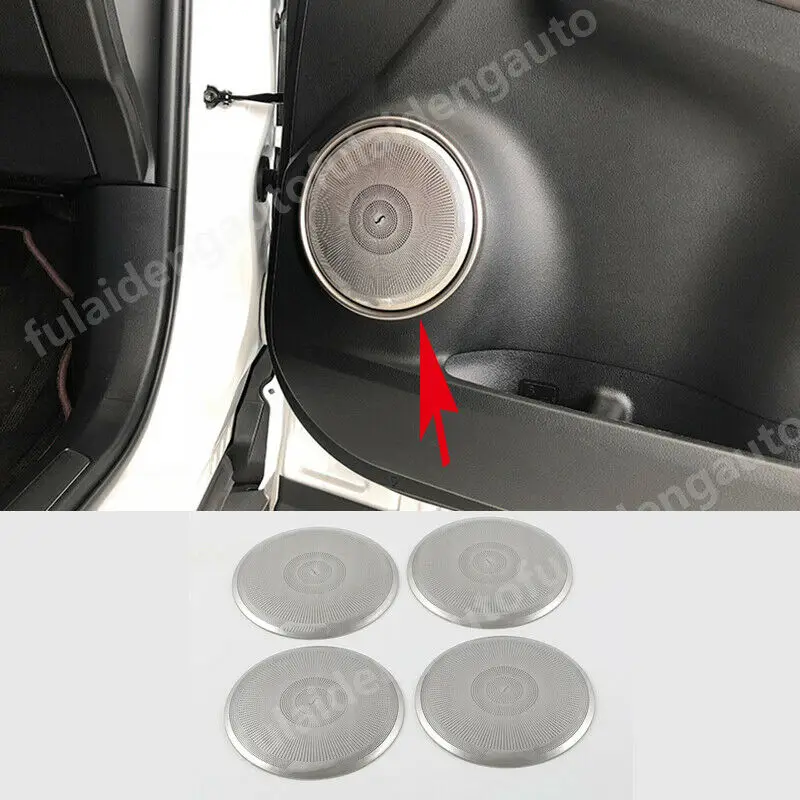 Fits For Lexus NX200t NX300h 2015-2021 Stainless Steel Door Stereo Speaker Audio Sound Cover Trim Moulding Car Accessories 4PCS