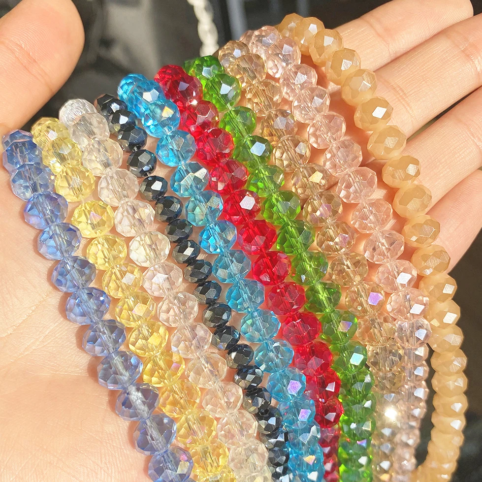 3/4/6/8mm Czech Crystal Beads for Jewelry Making Diy Needlework AB Color Spacer Faceted Glass Beads Wholesale Lots Bulk