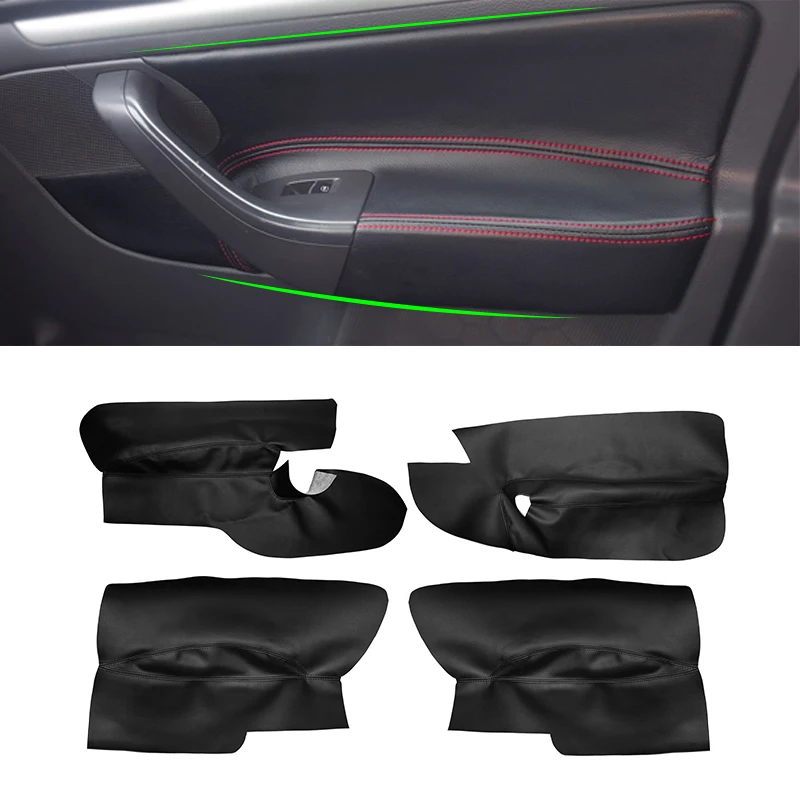 

For VW Golf 5 MK5 2005 2006 2007 2008 2009 2010 only 3 doors Car Microfiber Leather Door Armrest Panel Cover Protective Trim