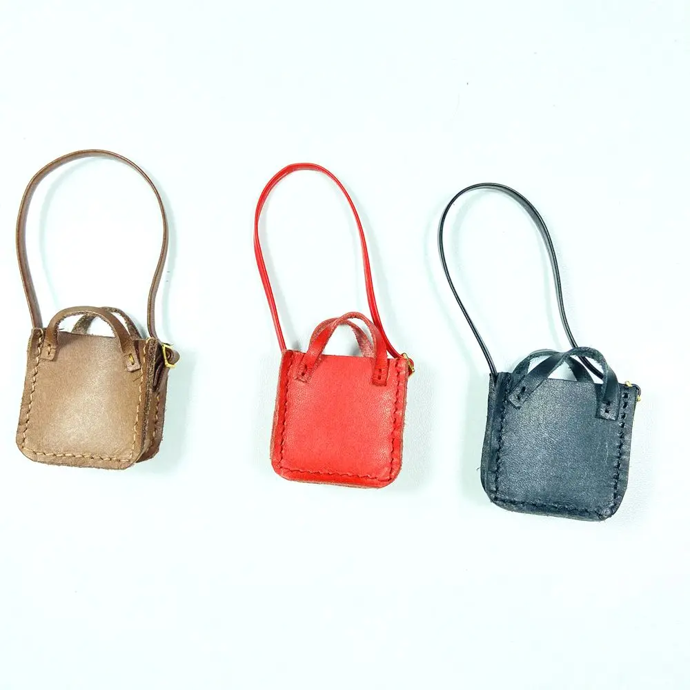 NEW 1/6 Blyth BJD Out-going Bag Black/Red/Brown Leather Handbag for 1/12 OB11 Dolls Accessories