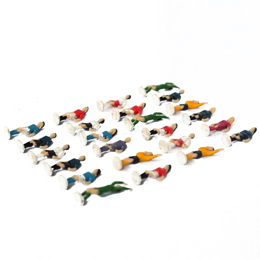 30pcs/lot 2018 New Architecture Scale 1:87 Model Color Figure Painted Football People Resin