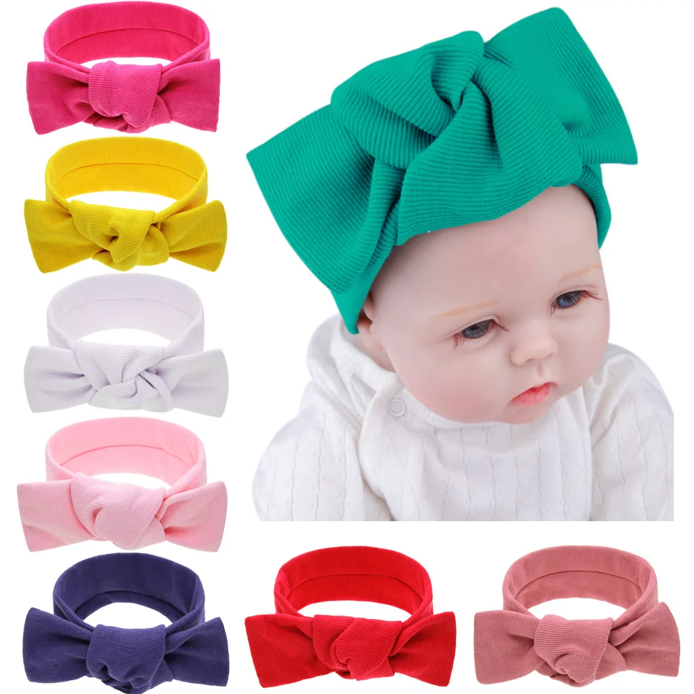 

Knitted Headband Bowknot Baby Girls Headband Infant Knotted Turban Headwraps Newborns Photography Props Haarband Baby Kidocheese