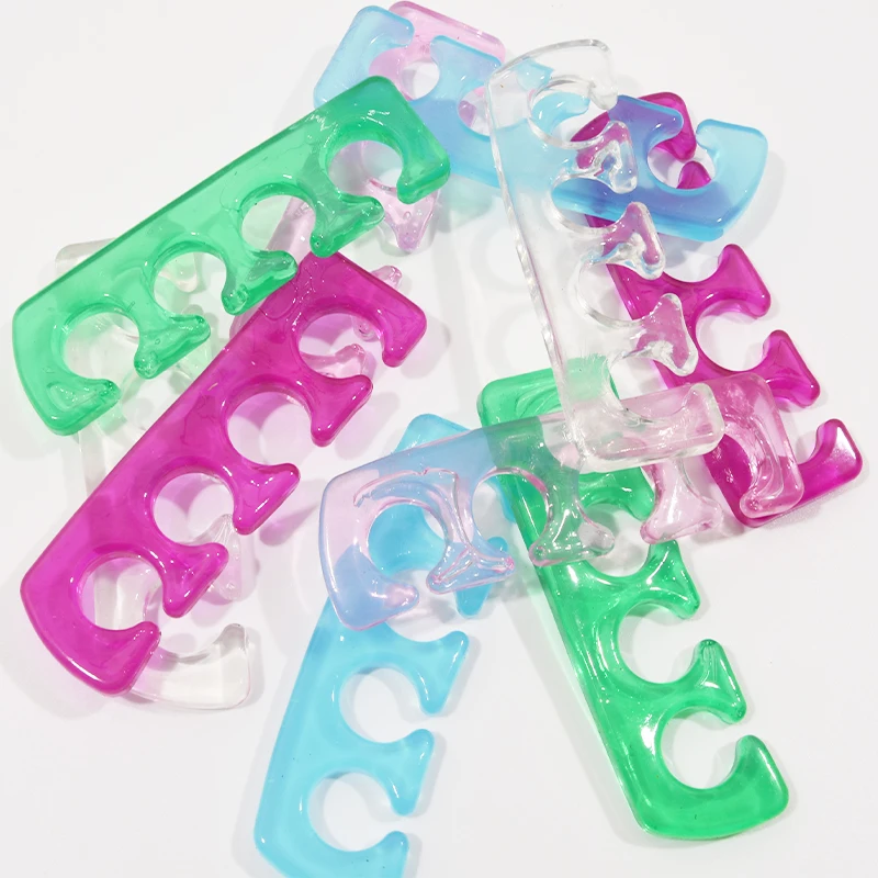 2pcs/Pack Nail Art Toe Separator Colorful Silicone Fingers Separators Soft For Gel UV Polish Nail Salon Supplies Manicure Tools