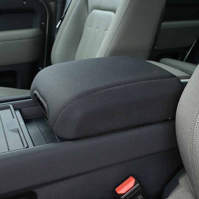 Black Cotton For Land Rover Defender 110 2020 2021 2022 2023 2024 Car Seat Armrest Center Console Box Cover Car Accessories