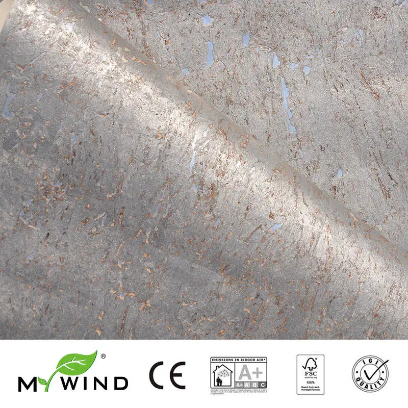 MYWIND  0.91x5.5M/Roll Silver Lllusion Blue Brown Luxury 100% Material 3d Design Home Decor Wall Paper Cork Wallpaper