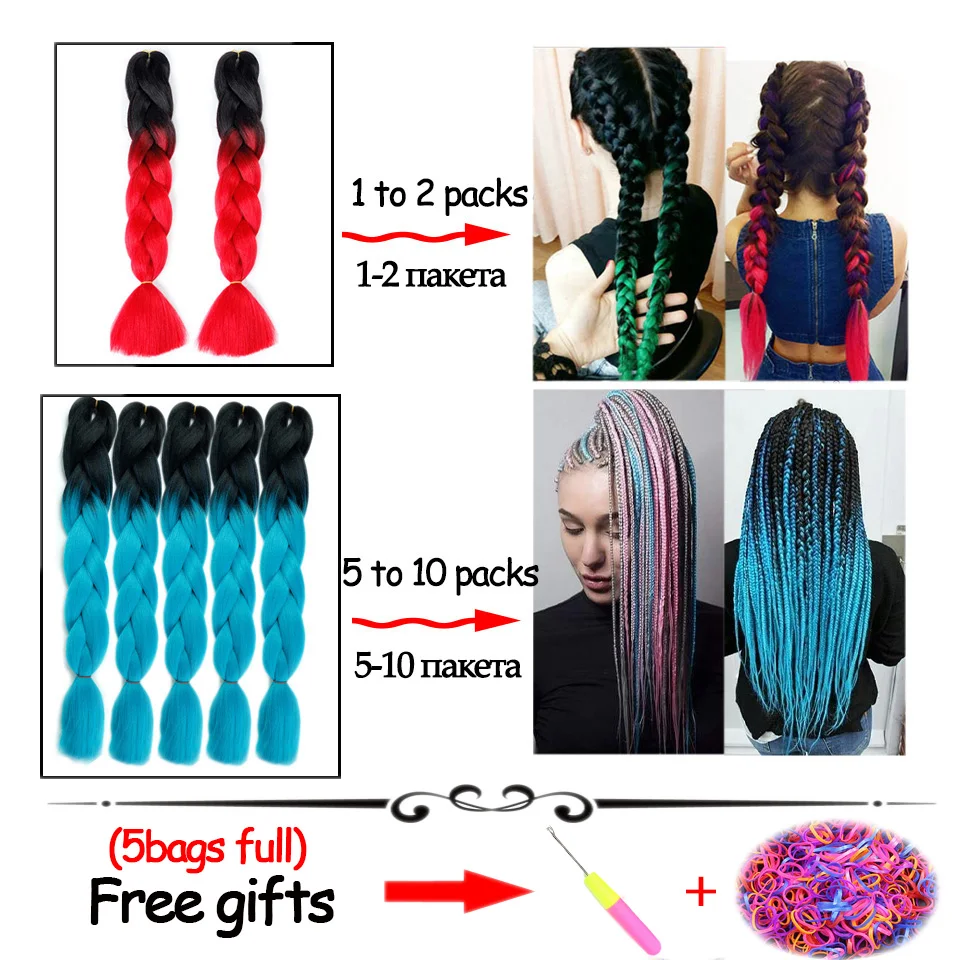 MANWEI 100g 24 Inch Synthetic Braiding Ombre Color Synthetic Hair Extension Crochet Twist Jumbo Braiding Kanekalon Hair