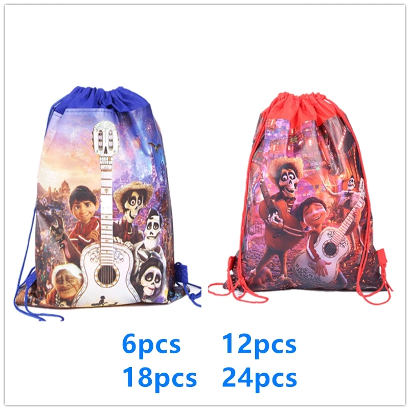 New Coco Movie Cartoon Theme  Non-woven Drawstring Backpack Gift Bag Storage Bag Kids Girl Boys favor school bags Party Supplies