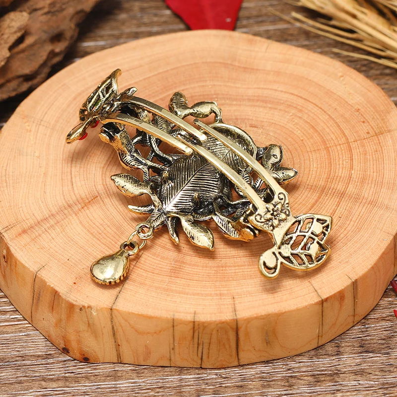 Morkopele Owl Crystal Hair Claw Clip Vintage Metal Hair Pin Jewelry Rhinestone Hair Accessories For Women Banquet