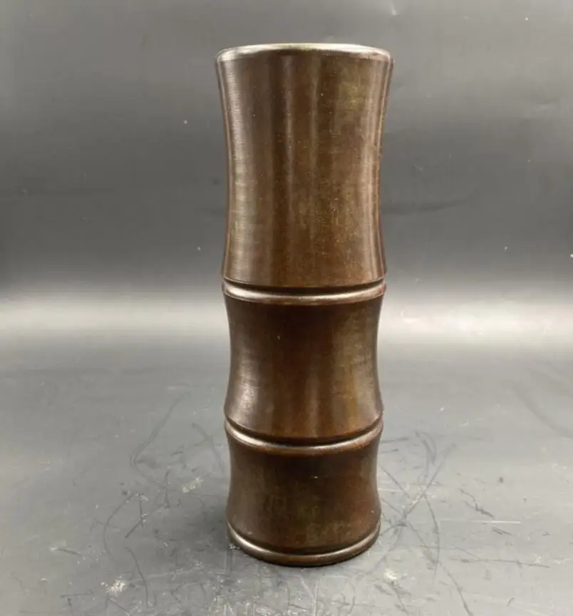 

China brass bamboo Pen holder crafts statue