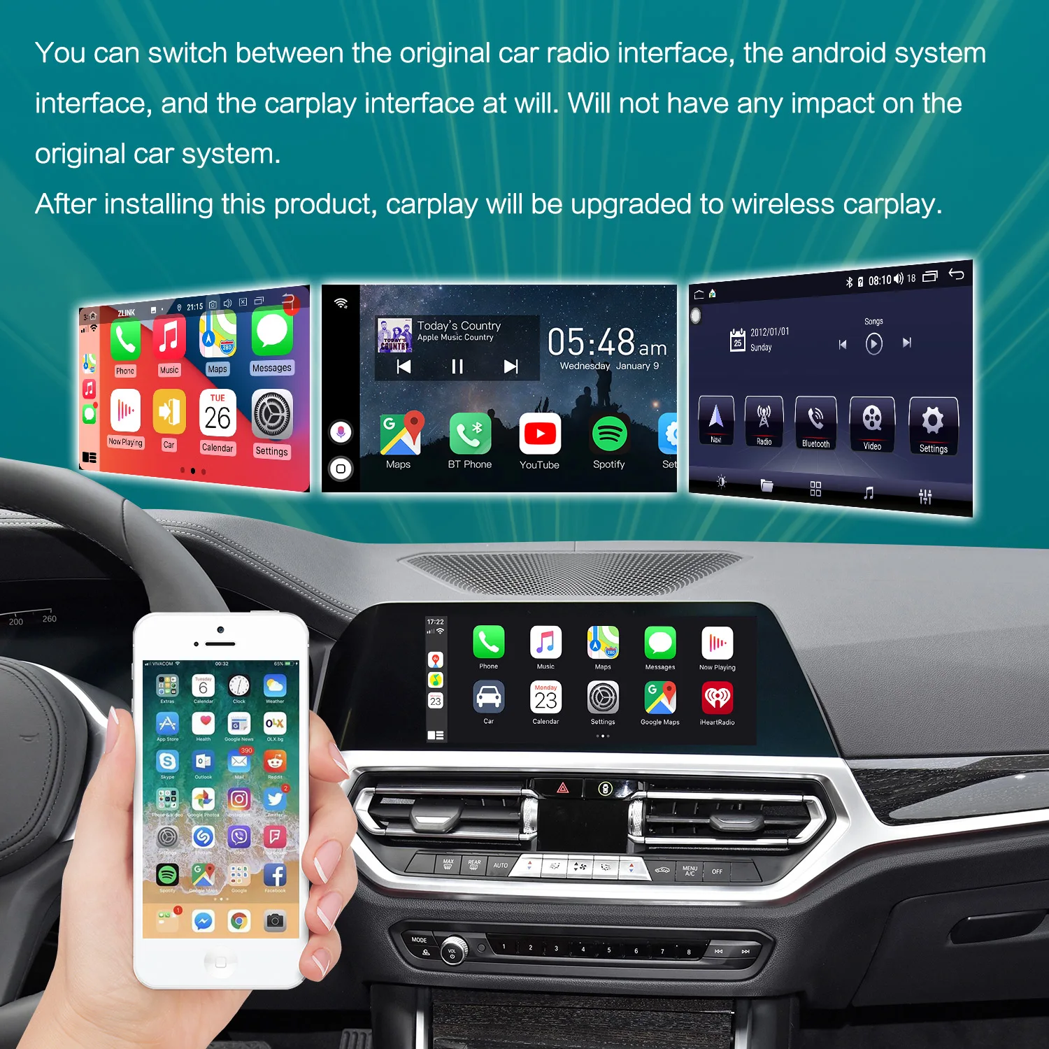 128GB Carplay Ai Box Car Radio Upgrade Android Auto For Audi Q2 2017 2018 2019 2020 Stereo Smart Multimedia Player WIfi