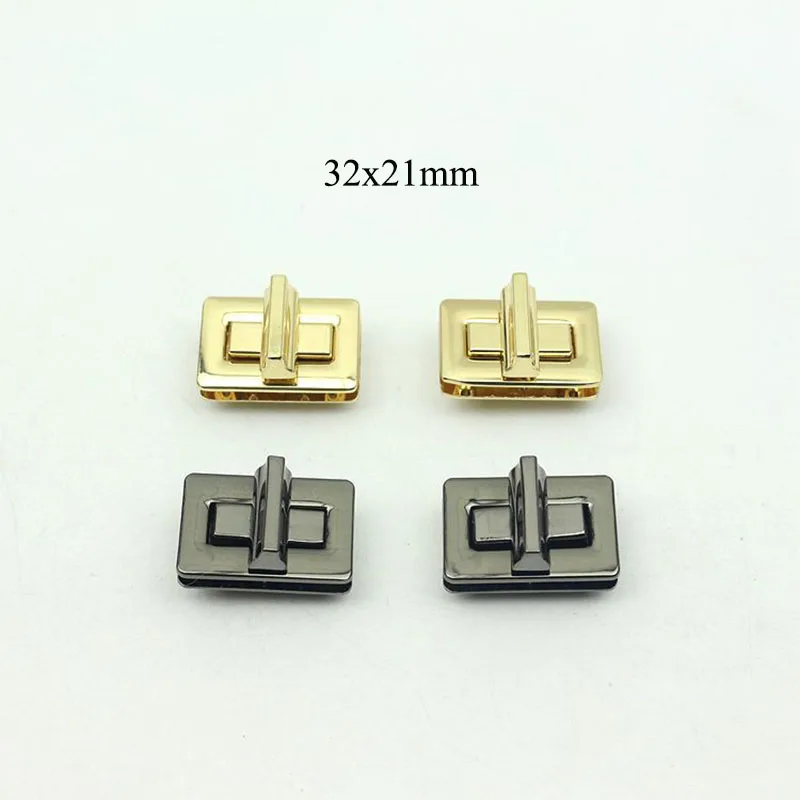 

10pcs 32x21mm Rectangle Metal Turn Twist Lock Buckles for DIY Handbag Bag Purse Hardware Closure Clasp Bags Parts Accessories