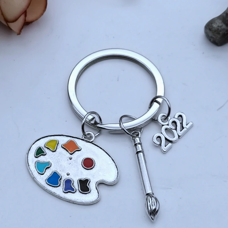 2022-2025 Painter Palette Ellipse Tool Brush Color Keychain Draw Entrepreneurship Keychain Personalized Painter Gift