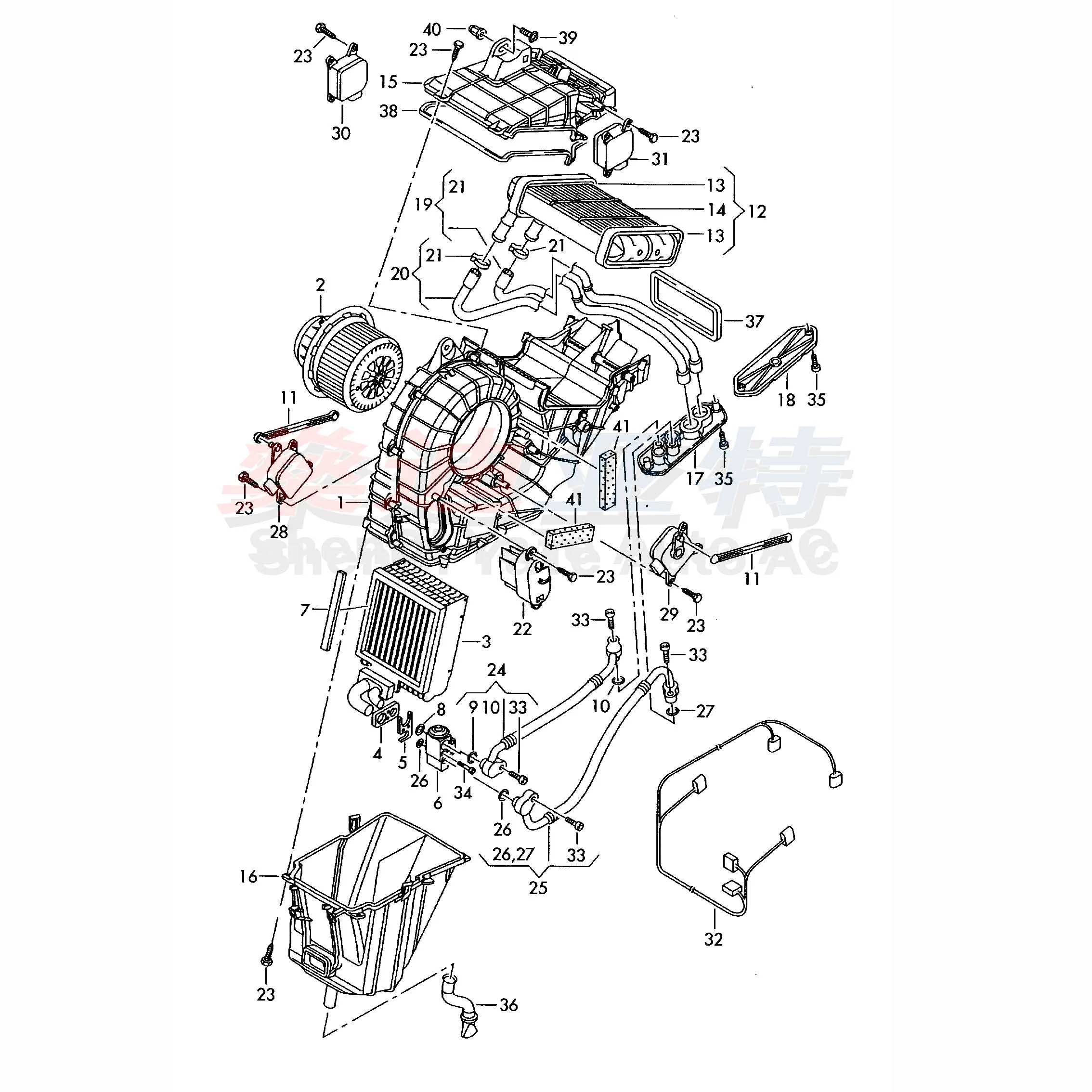 7L0820105B 95557206201 A/C Rear Evaporator Core For 06-16 Audi Q7 4LB 02-18 Volkswagen Touareg 7LA 7L6 7P5 7L0820105A 7L0820105