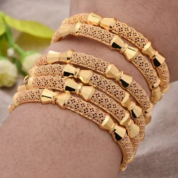 Arab Gold Color Bangles for Women Men Dubai Bride Wedding African Arab Middle East Jewelry Gift