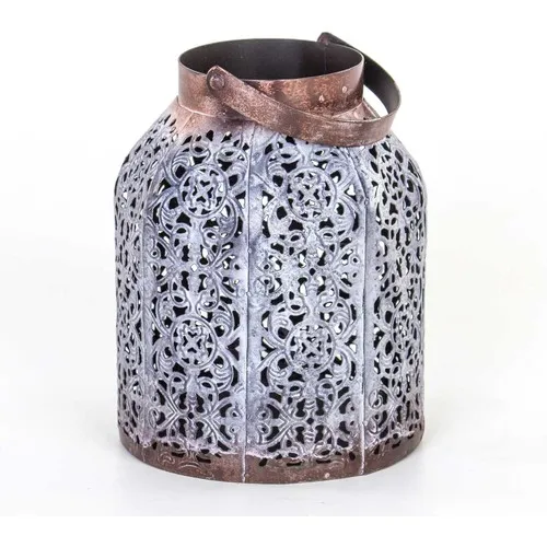 Euro Flora Grikahve Lantern Candle Holder Metal 15x20 cm