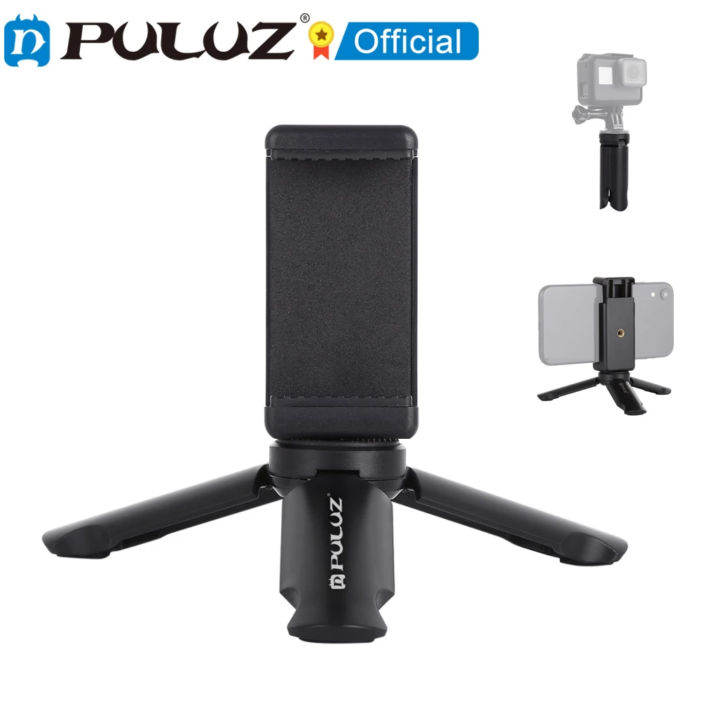 PULUZ-Mini trípode de plástico Universal, soporte de abrazadera para teléfono, para iPhone/ Galaxy/ Huawei/ Xiaomi/ Sony/ HTC/ Google y otros teléfonos