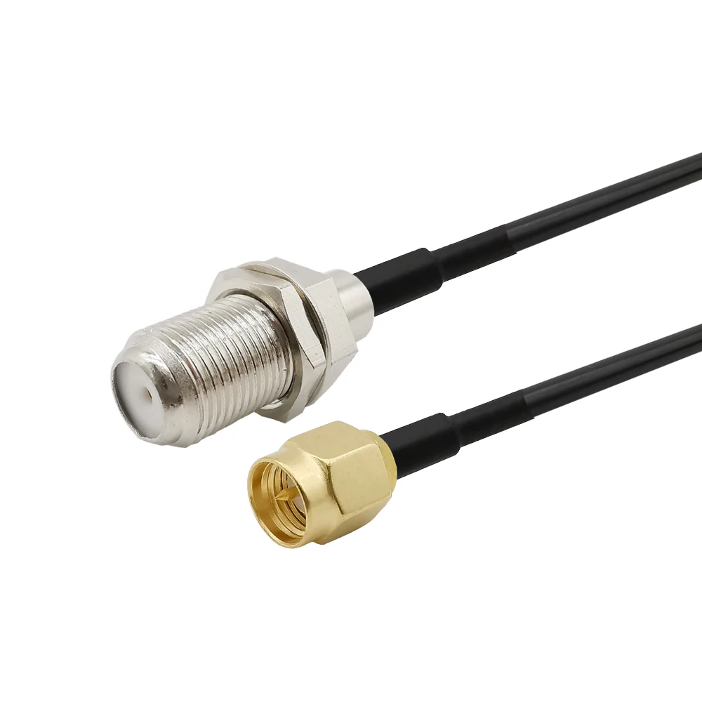 1Pcs SMA Male Plug to F TV Female Jack bulkhead Straight RF Jumper pigtail Cable RG316 SMA to F Connector RF Cable