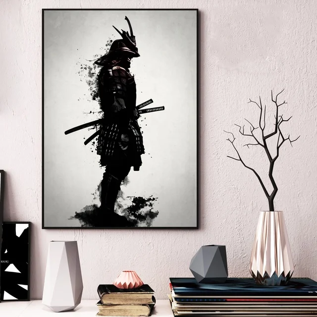 Poster And Prints Hot Armored Samurai Japan Anime Artwork Paintings Art Fashion Canvas Wall Pictures For Living Room Home Decor