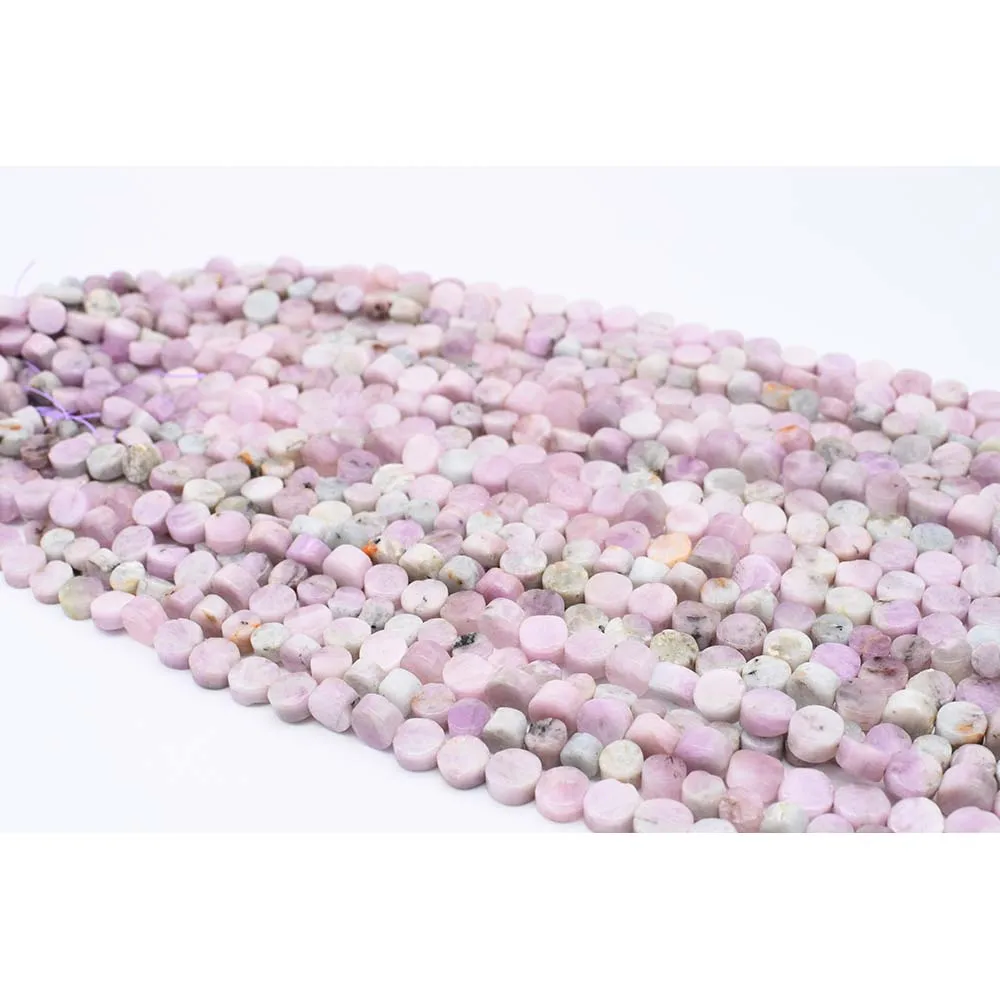 

12mm AA Natural Smooth Kunzite Pie shape Stone Beads For DIY necklace bracelet jewelry make 15 "free delivery