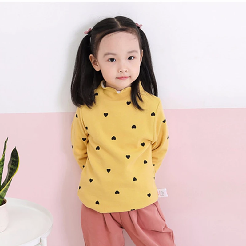 Cotton Baby Girls T-Shirt Long Sleeve Spring Kids Turtleneck Bottoming TShirts for Children Girl Tops Clothes