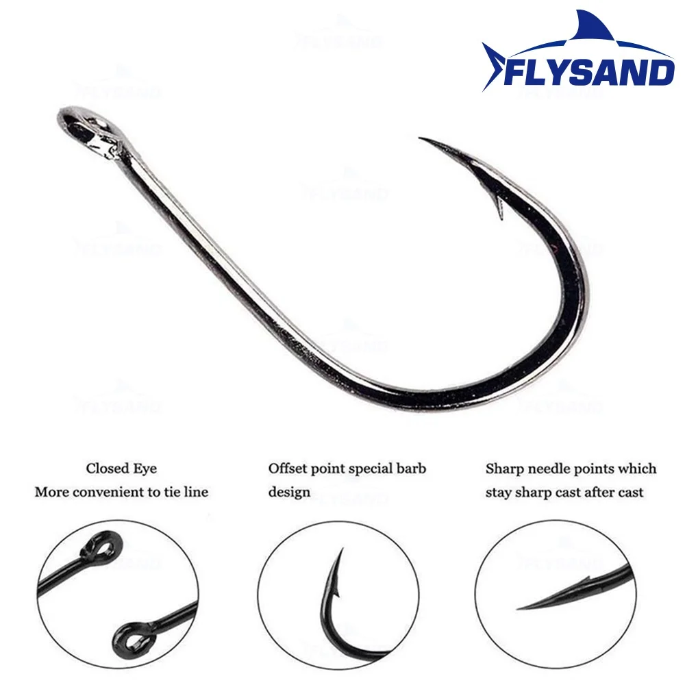 FLYSAND 500pcs High Carbon Steel Fishing hooks Mixed Size Barbed jig hook Carp Fishing Jig Head Fly Fishing Accessories