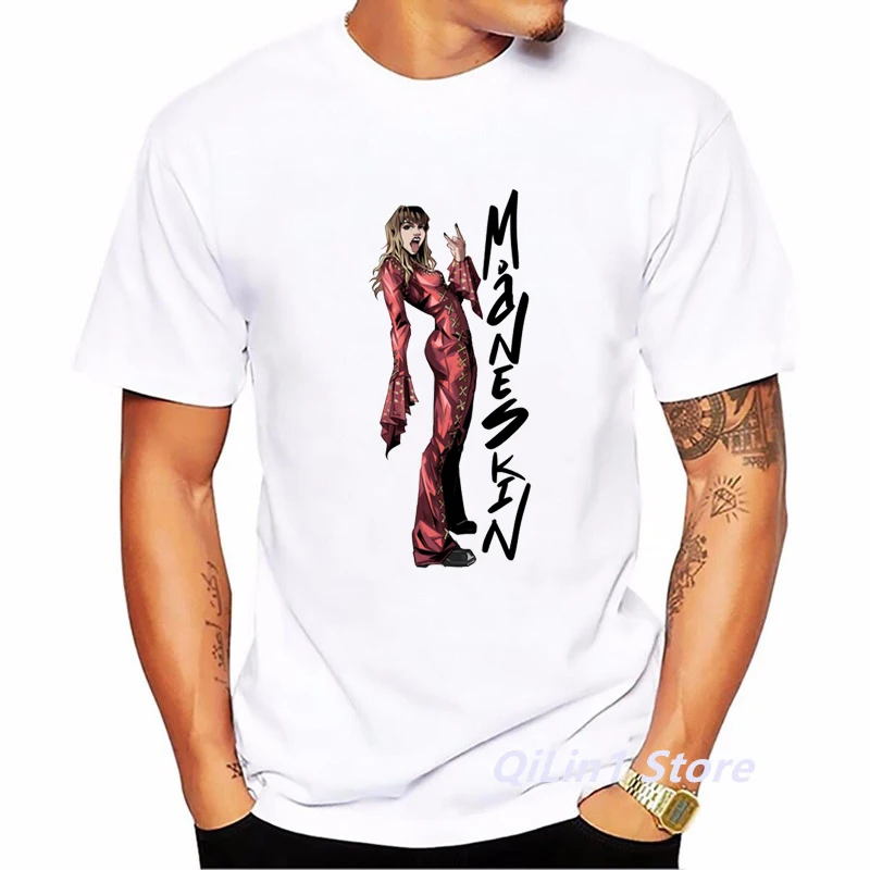 MåNeskin Rock Band Maneskin Graphic Print T-Shirt Men'S Clothing Funny Hip Hop Tee Shirt Homme Harajuku Shirt Summer Tops