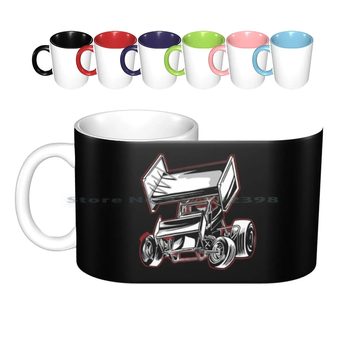 Offroad Rally Sprint Car. Ceramic Mugs Coffee Cups Milk Tea Mug Leap Desert Baja Rally Endurance Race Baja Jump Rally Race