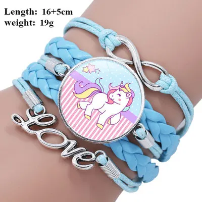 New fashionCartoon unicorn braided bracelet For child Accessories jewelry wholesale