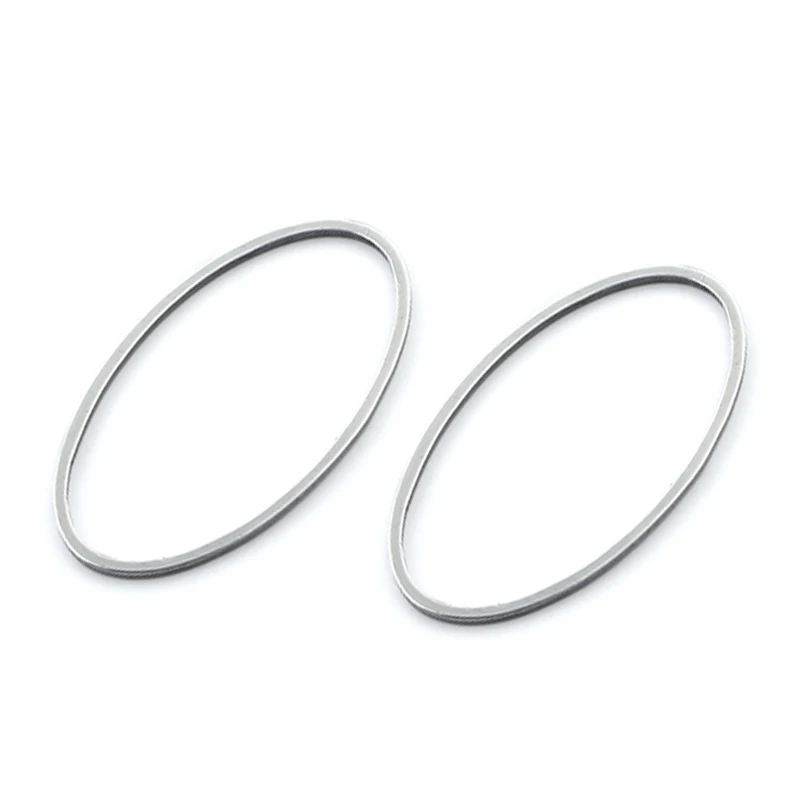 20Pcs Stainless Steel Oval Circle Frame Earring Charms Ear Hooks Connectors Diy For Jewelry Findings Earring Making Supplies