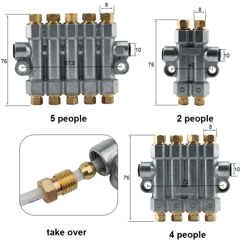 2 3 4 5 Volumetric Oil Separator Lubricating Oil Piston Distributor Manifold Block , CNC Machine Tool Distribution Valve