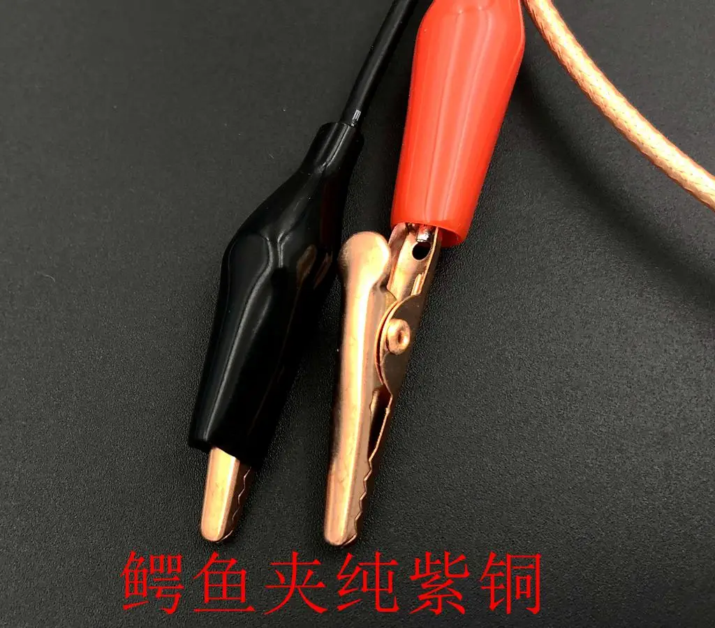 Agulha interna do parafuso do rf sma para a linha de teste rg316 do grampo do jacaré do cobre vermelho e preto linha de teste do silicone 60cm de comprimento