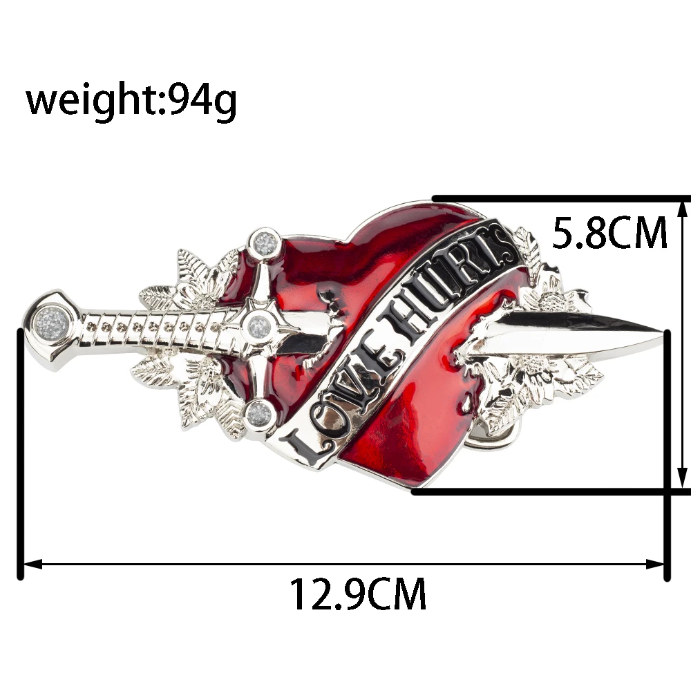 Love Hurts Gesper Sabuk Aloi Hati Merah untuk Wanita Modis Mewah