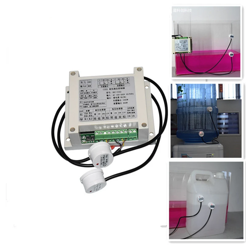 High and Low Level Controller C352 Tank Float Switch Valve PLC Relay Water Level Sensor with 1/2/3 Non-contact Sensor Module