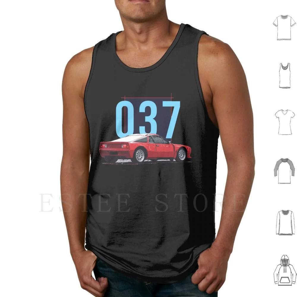 Lancia 037 Tank Tops Vest Cotton Lancia 037 Group B Rally Delta S4 Integrale 131 Abarth
