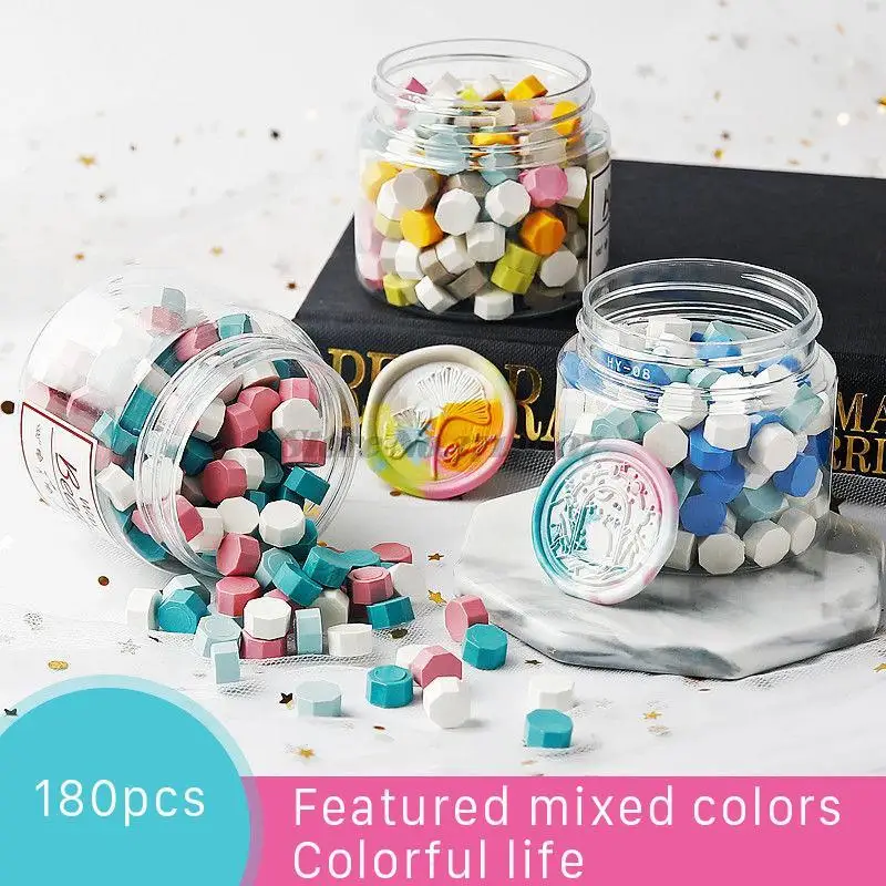 2022 Clear 180pcs Stamp Sealing Seal Wax Scrapbook Material Colorful Beads For Envelope Documents Wedding Birthday Party