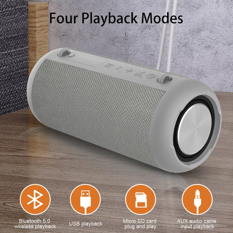 휴대용 블루투스 스피커 20W 높은 전원 무선 슈퍼베이스 열 방수 야외 스피커 지원 AUX TF 서브 우퍼 BoomBox