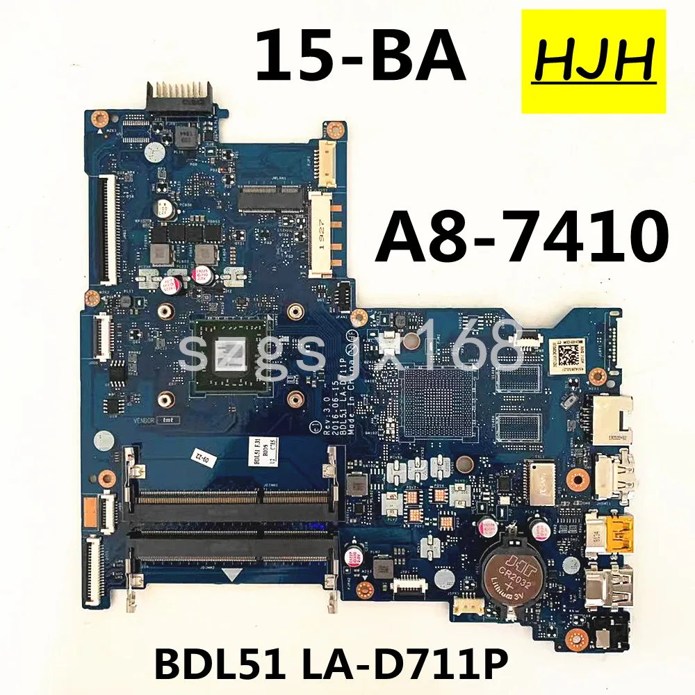 FOR HP Pavillion 15-BA 15Z-BA Laptop Motherboard BDL51 LA-D711P  A8-7410 CPU  854961-001 854961-601