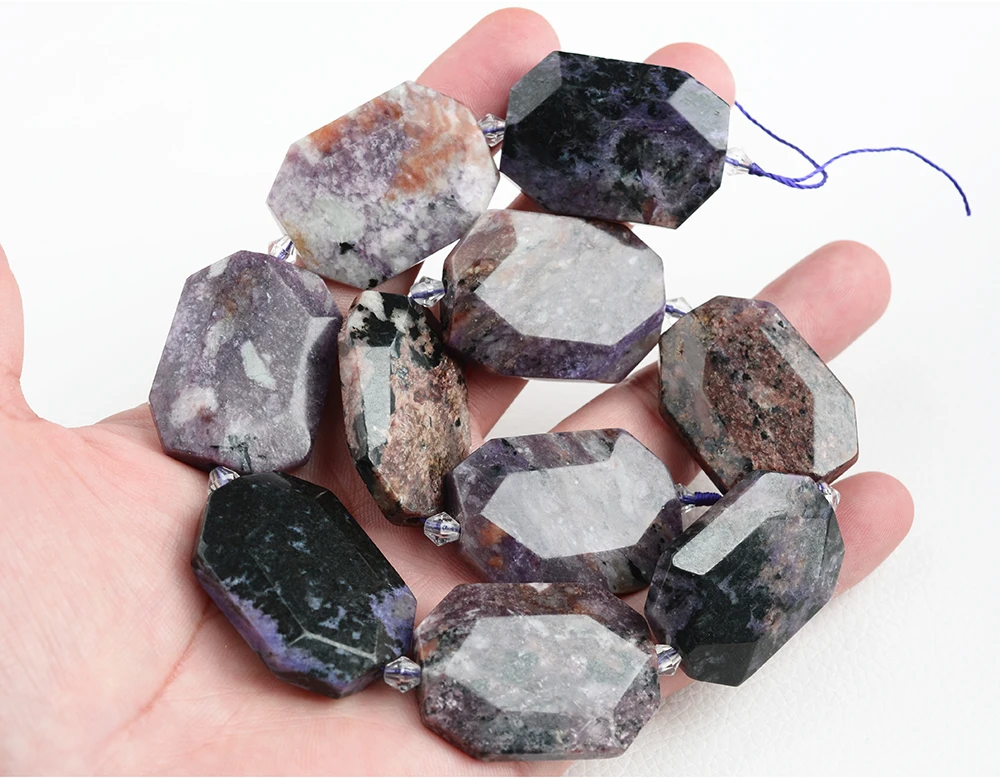 2 strands 25x30mm Natural Purple Charoite Faceted Nugget Loose Beads 16\